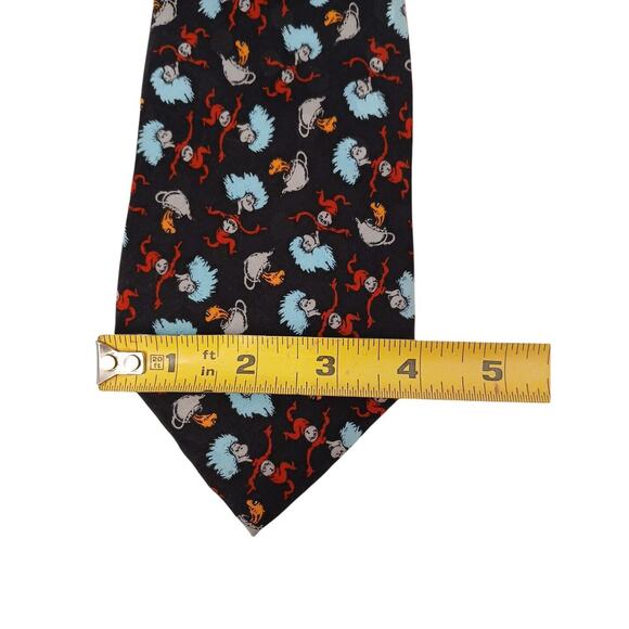 1996 Dr Seuss Tie Cat In The Hat Silk Thing 1 2 Blue Necktie Goldfish Collector - Picture 9 of 9